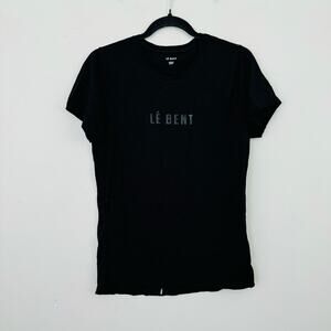 Lé Bent Black Short Sleeve Logo T Shirt Women’s Size L